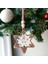 Hippodeco Yıldız Şeklinde Yılbaşı Ağaç Süsü, Sevimli Ayı ve Merry Christmas Işlemeli Yılbaşı Çam Ağacı Süsü, Minimalist Yılbaşı Dekoru 3