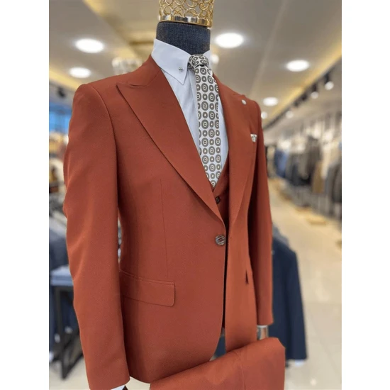 Guild Maribor Slim Fit Tarçın Rengi Takım Elbise