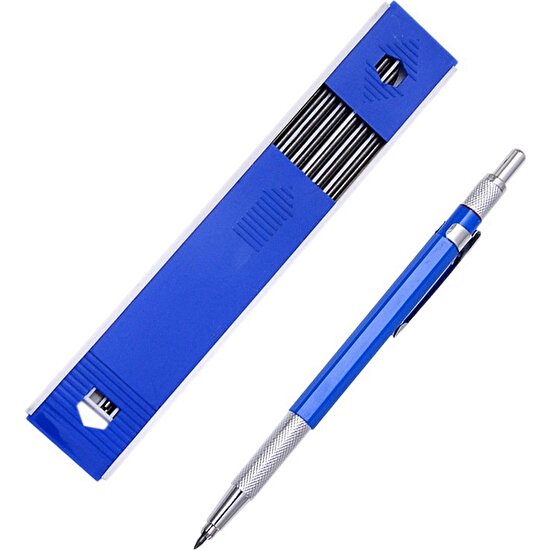 Sagrado Taslak Çizim Için 2.0mm Mekanik Kurşun Kalem Kurşun Kalem Marangoz Işçiliği Sanat Eskiz ile 12 Adet Dolum - Mavi (Yurt Dışından)