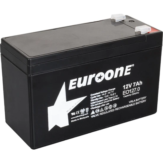 Hatiç Store Euroone EO127.0 12 Volt - 7 Amper Akü (150 x 65 x 90 Mm) (81)