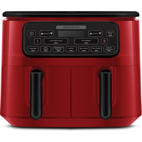Karaca Air Pro Cook Duo Köz Xxxl 4+4 Litre Airfryer Ruby 8 Kişilik