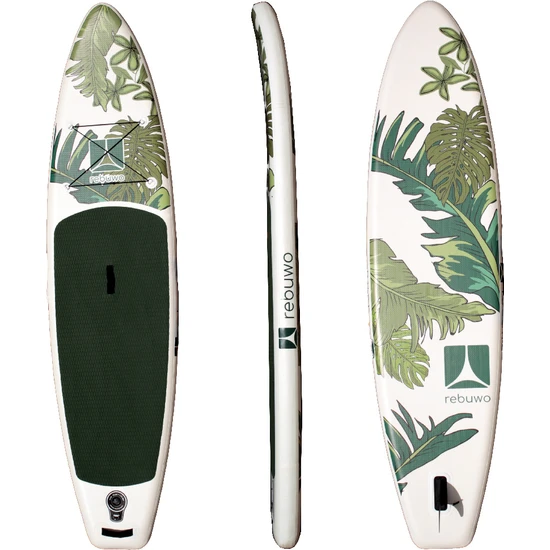 Rebuwo Sup Şişme Sörf Tahtası Stand Up Paddle Board 73*320*10 cm Yeşil