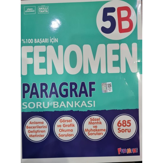 Fenomen Okul Yayınları Fenomen 5.sınıf Yeni Paragraf - B - Kitabı