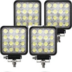 Ahmet Otomotiv 4 Adet 16 Ledli Off Road Çalışma ve Sis Lambası 48WATT 12 & 24 Vo