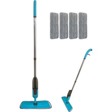 Net Sepet Spin Mop Sprey Mop Deterjan Hazneli 4 Adet Moplu Spreyli Temizlik Paspası