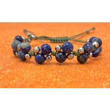 Yıldız Doğal Taş 6mm Ipli Lapis Lazuli Ayarlanabilir Ölçü Doğal Taş Bileklik