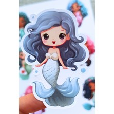 Mona Craftist 8 Adet Küçük Denizkızı Sticker Seti Denizkızı Sticker Kız Çocuk Sticker