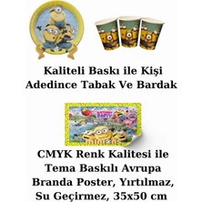 Minions Bayraklı ve Afişli 40 Kişilik Doğum Günü Parti Malzemeleri Süsleri Seti Mxst