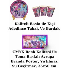 My Little Pony Bayraklı ve Afişli 24 Kişilik Doğum Günü Parti Malzemeleri Süsleri Seti Mxst