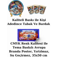 Sonic Boom  Bayraklı ve Afişli 8 Kişilik Doğum Günü Parti Malzemeleri Süsleri Seti Mxst