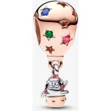 Poseidons Jewellery Sıcak Hava Balonunda Noel Baba Iki Renkli Charm