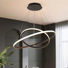 Sagel Pasion Oturma Odası,Salon,Yatak Odası İçin 2'li Siyah Renk Beyaz Led Işıklı Modern Avize