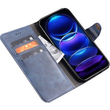 4U Sky Xiaomi Redmi Için Note 12 Pro 5g/note 12 Pro Speed ​​5g/poco X5 Pro 5g Telefon Kılıfı Şok Geçirmez Ince Doku Tpu+Pu Deri Flip Cüzdan Kapak Stand-Blue (Yurt Dışından)