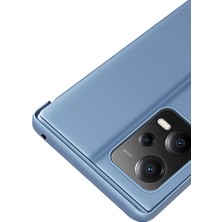 4U Sky Xiaomi Için Poco X5 5g/redmi Note 12 5g (Global)/(Hindistan)/(Çin) Görüntüle Pencere Telefon Standı Kılıfı Elektraparma Aynası Yüzey Deri Kapak Pembe (Yurt Dışından)