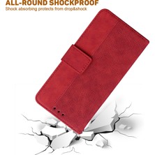 4U Sky Xiaomi Için Redmi Note 12S 4g Geometri Basılı Baskılı Düşüş Koşullu Pu Deri Cüzdan Stand Telefon Mobile Case-Red (Yurt Dışından)