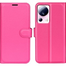 4U Sky Xiaomi Için Pu Deri Kabuk 13 Lite/civi 2 5g Litchi Doku Telefon Kılıfı Cüzdan Stand Flip Cover-Rose (Yurt Dışından)