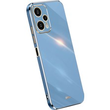 4U Sky Xiaomi Redmi Için Xinli Not 12 Turbo/poco F5 5g Hassas Lens Kesim Tpu Telefon Kılıfı Elektrokaplanmış Damla Geçirmez Kapak Blue (Yurt Dışından)