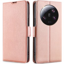 4U Sky Xiaomi Için 13 Ultra Pu Deri Flip Koruyucu Kapak Kartı Tutucu Stand Telefon Kılıfı Gold (Yurt Dışından)