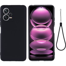 4U Sky Xiaomi Redmi Için Note 12 5g (Hindistan)/poco X5 5g Sıvı Silikon Telefon Kılıf Anti-Çizgi Kapak Black (Yurt Dışından)