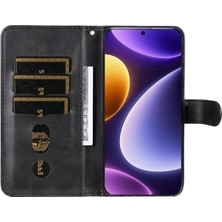 4U Sky Xiaomi Için Redmi Note 12 Turbo/poco F5 5g Buzağı Doku Telefon Kılıfı Stand Fermuarı Cep Cüzdan Kapak Black (Yurt Dışından)