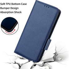 4U Sky Xiaomi Için 13 Ultra Anti-Drop Telefon Kılıfı Litchi Doku Standı Pu Deri Cüzdan Telefon Flip Cover-Dark Mavi (Yurt Dışından)