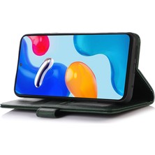 4U Sky Xiaomi Redmi Için 12C 4G/11A 4g Anti-Shock Anti-Chock Cep Telefon Kılıfı Doku Pu Deri Stand Cüzdan Telefon Kapak Yeşil (Yurt Dışından)