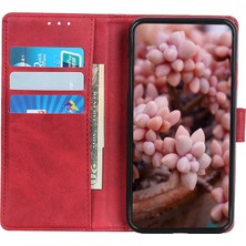 4U Sky Xiaomi Için Poco C55 4g/redmi 11A 4G/12C 4g Telefon Kılıfı Stand Cowhide Doku Pu Deri Kapak-Kırmızısı (Yurt Dışından)