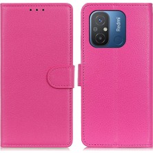 4U Sky Xiaomi Için Poco C55 4g/redmi 11A 4G/12C 4g Litchi Doku Deri Kılıf Cüzdanı Telefon Stand Kapak Çizgisi (Yurt Dışından)