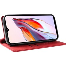 4U Sky Xiaomi Redmi Için 12C 4G/11A 4g Manyetik Kapanış Telefon Kılıfı Deri Cüzdan Stand Kapak-Kırmızı (Yurt Dışından)