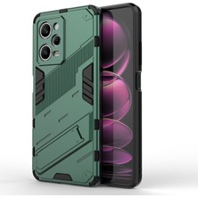 4U Sky Xiaomi Redmi Için Note 12 Pro 5g Sabit Pc+Yumuşak Tpu Kickstand Case Anti-Cratch Cep Telefonu Kapak Yeşilleri (Yurt Dışından)