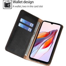 4U Sky Xiaomi Redmi Için 12C 4g Pu Deri Cüzdan Stand Kılıfı Manyetik Kapanış Anti-Drop Telefon Kapak Black (Yurt Dışından)