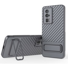 4U Sky Xiaomi Poco F5 Pro 5g/redmi K60 Pro 5G/K60 5g Sağlam Tpu Telefon Vaka Kickstand Şok Geçirmez Cep Telefonu Kapak-Grey (Yurt Dışından)