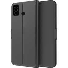 4U Sky Xiaomi Için Poco C55 4g Tpu+Pu Deri Manyetik Telefon Vaka Kart Yuvası Black ile Stand Kapağı (Yurt Dışından)