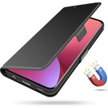 4U Sky Xiaomi Için Poco C55 4g Tpu+Pu Deri Manyetik Telefon Vaka Kart Yuvası Black ile Stand Kapağı (Yurt Dışından)