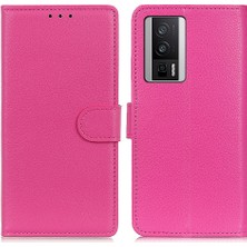 4U Sky Xiaomi Için Poco F5 Pro/redmi K60/K60 Pro 5g Litchi Doku Telefon Kılıfı Pu Deri Stand Cüzdan Kabuk Rose (Yurt Dışından)