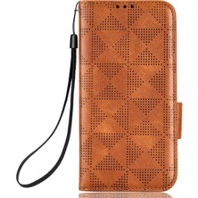 4U Sky Xiaomi 12S Için Ultra 5g Pu Deri Stand Cüzdan Özellik Kılıfı Üçgen Deseni Baskılı Strap-Brown ile Anti-Fall Telefon Koruyucusu (Yurt Dışından)