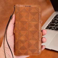 4U Sky Xiaomi 12S Için Ultra 5g Pu Deri Stand Cüzdan Özellik Kılıfı Üçgen Deseni Baskılı Strap-Brown ile Anti-Fall Telefon Koruyucusu (Yurt Dışından)