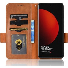 4U Sky Xiaomi 12S Için Ultra 5g Pu Deri Stand Cüzdan Özellik Kılıfı Üçgen Deseni Baskılı Strap-Brown ile Anti-Fall Telefon Koruyucusu (Yurt Dışından)