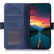 4U Sky Xiaomi Poco X5 5g/redmi Note 12 5g (Çin)/(Hindistan)/(Global) Retro Deri Telefon Stand Vakası Cüzdan Kapak Mavisi (Yurt Dışından)