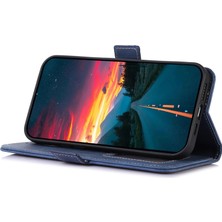 4U Sky Xiaomi Poco X5 5g/redmi Note 12 5g (Çin)/(Hindistan)/(Global) Retro Deri Telefon Stand Vakası Cüzdan Kapak Mavisi (Yurt Dışından)