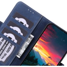 4U Sky Xiaomi Poco X5 5g/redmi Note 12 5g (Çin)/(Hindistan)/(Global) Retro Deri Telefon Stand Vakası Cüzdan Kapak Mavisi (Yurt Dışından)