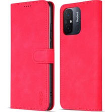 4U Sky Xiaomi Poco C55 4g/redmi 11A 4g/redmi 12C 4g Deri Telefon Kapağı Standı Cüzdan Case-Red (Yurt Dışından)