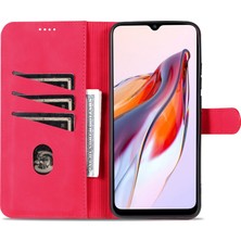 4U Sky Xiaomi Poco C55 4g/redmi 11A 4g/redmi 12C 4g Deri Telefon Kapağı Standı Cüzdan Case-Red (Yurt Dışından)