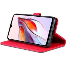 4U Sky Xiaomi Poco C55 4g/redmi 11A 4g/redmi 12C 4g Deri Telefon Kapağı Standı Cüzdan Case-Red (Yurt Dışından)