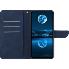 4U Sky Xiaomi Için HT05 Telefon Kılıfı Redmi Not 12S 4g Cüzdan Stand Cilt Dokunuşlu Baskılı Çizgi Pu Deri Kapak Mavisi (Yurt Dışından)