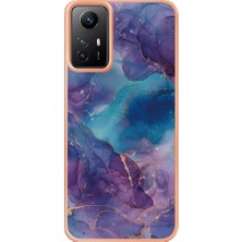 4U Sky Xiaomi Redmi Için 2.0mm Tpu Kılıfı Not 12S 4g, Mermer Desen Imd Elektrapkülleme Telefon Kapak Morası (Yurt Dışından)