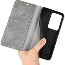 4U Sky Xiaomi 13 Lite/civi 2 5g Cilt Deri Deri Cüzdan Telefon Kılıfı Flip Stand Koruyucu Kapak Grey (Yurt Dışından)