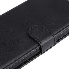 4U Sky Xiaomi Için Düz Renk Kılıfı 13 Lite/civi 2 5g Pu Deri Telefon Stand Cüzdan Kapağı Strap-Black (Yurt Dışından)