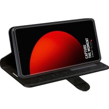 4U Sky Xiaomi 12S Ultra 5g Için Çılgın At Doku Deri Kılıfı, Folio Flip Tam Koruma Cüzdan Stand Kapak Black (Yurt Dışından)