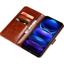 4U Sky Xiaomi Için 13 Lite/civi 2 5g Fingerprint Anti-Fingerprint Telefon Kılıfı Stand Pu Deri Çılgın At Doku Cüzdan Flip Cover-Brown (Yurt Dışından)